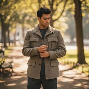 Vintage 1940s M39 Swedish Grey Wool Combat Jacket, Men's Surplus S-XL